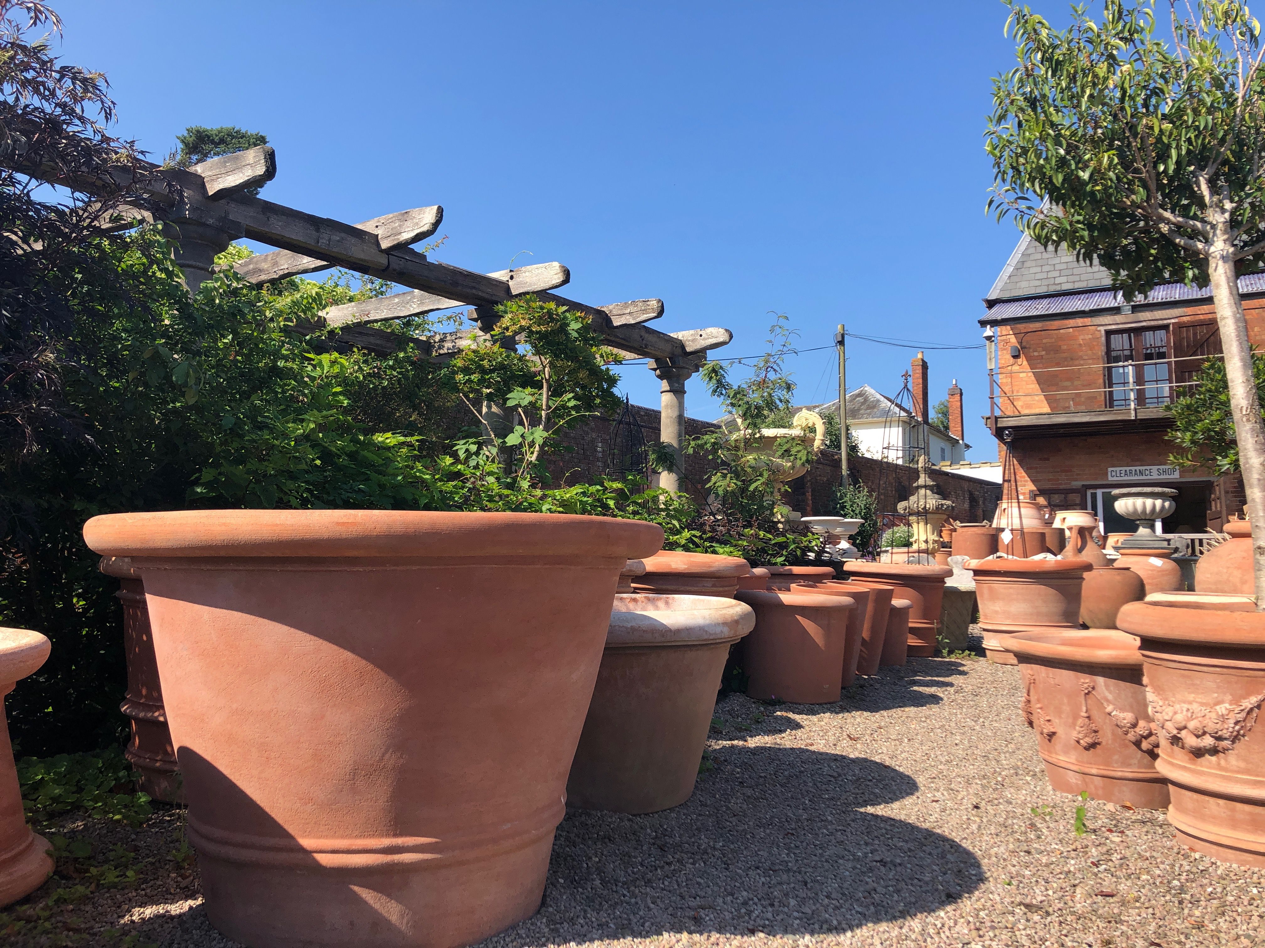 Holloways courtyard with pots